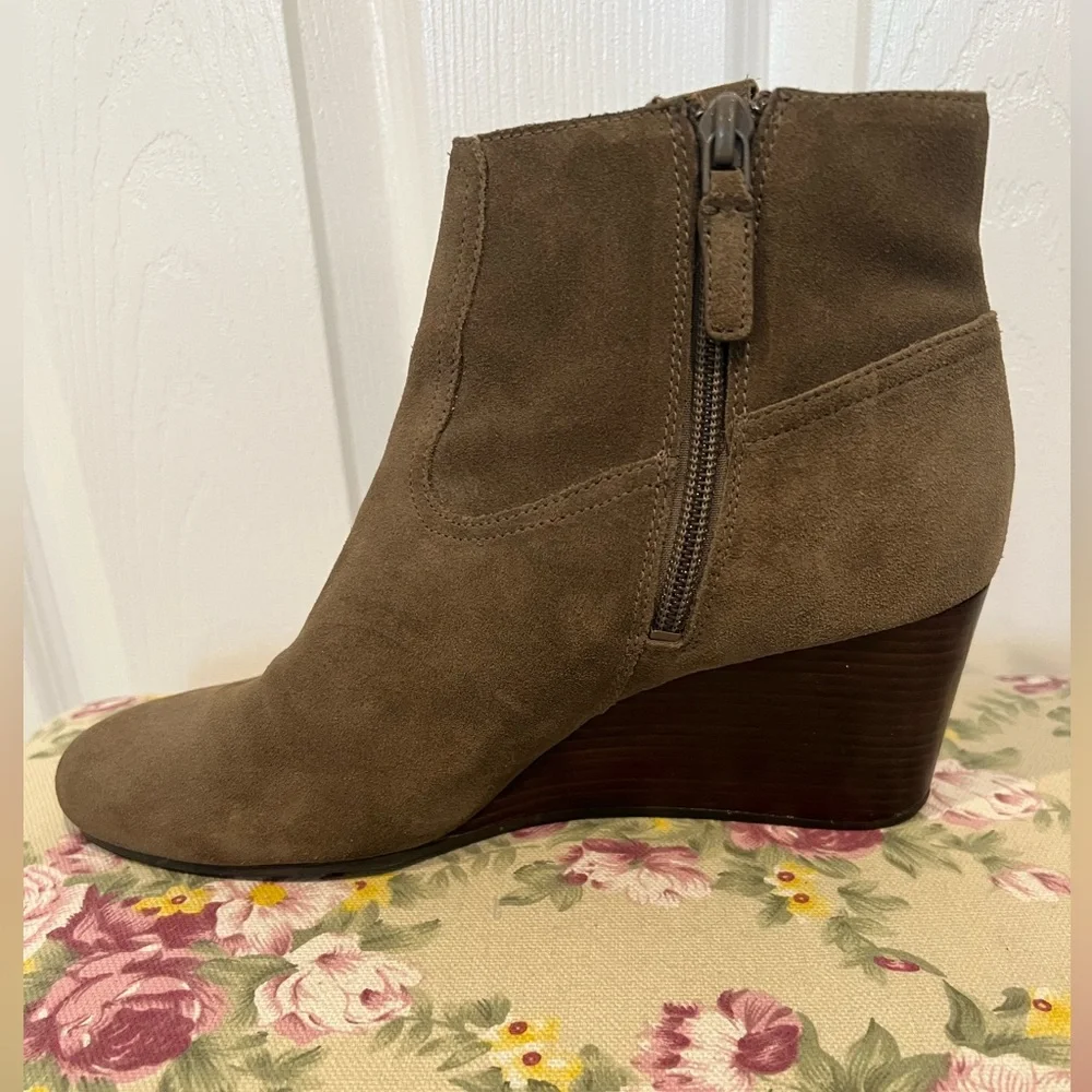 Cole Haan Suede Booties in Olive Green - Picture 4 of 9